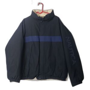 Vintage 90's NAUTICA Reversible Navy Off White Down Puffer Coat Mens Size XXL
